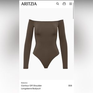 Aritzia Contour off-shoulder long sleeve bodysuit